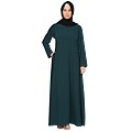A-line inner abaya with a complementary Hijab-Bottle Green A-line inner abaya with a complementary Hijab-Bottle Green